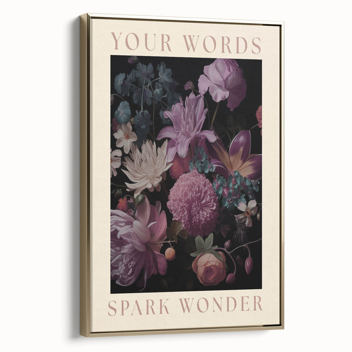 Electric Wall Art | 'Your Words Spark Wonder' Floral Canvas Decor