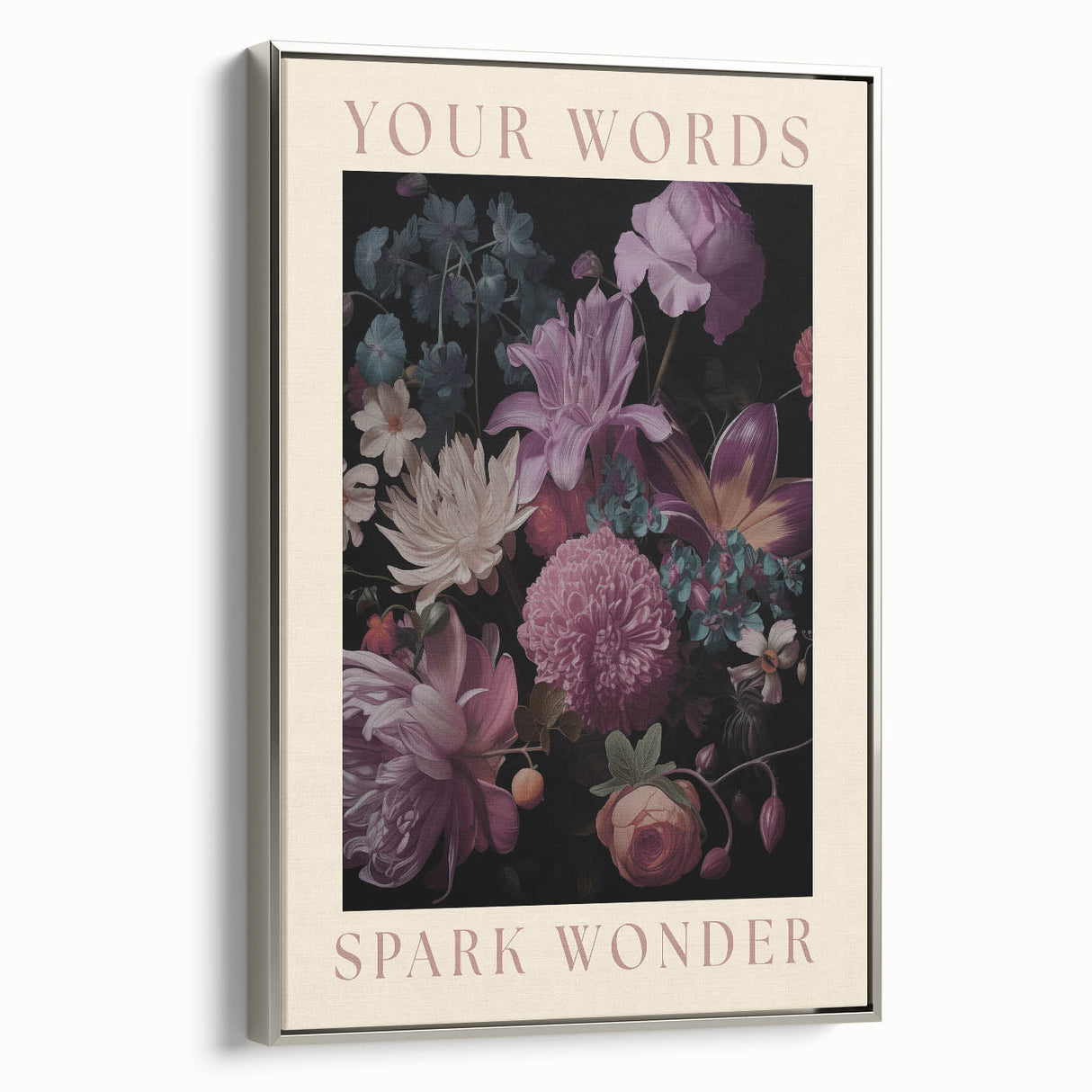 Electric Wall Art | 'Your Words Spark Wonder' Floral Canvas Decor