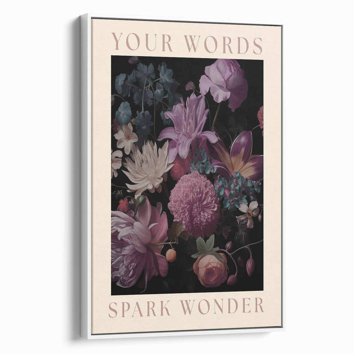 Electric Wall Art | 'Your Words Spark Wonder' Floral Canvas Decor