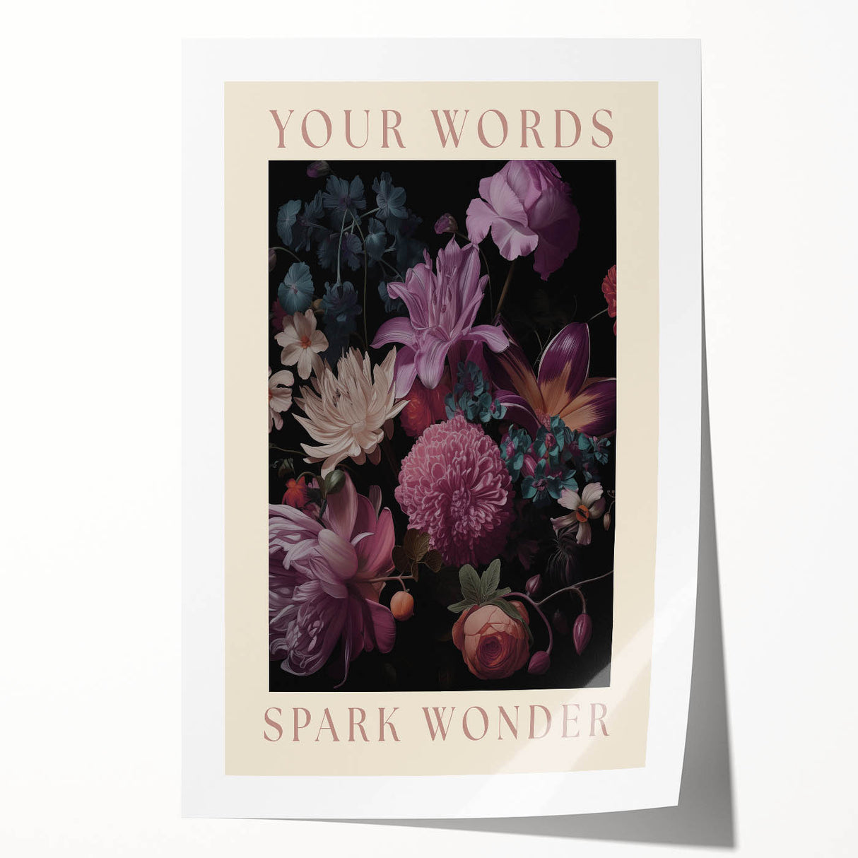 Electric Wall Art | 'Your Words Spark Wonder' Floral Canvas Decor