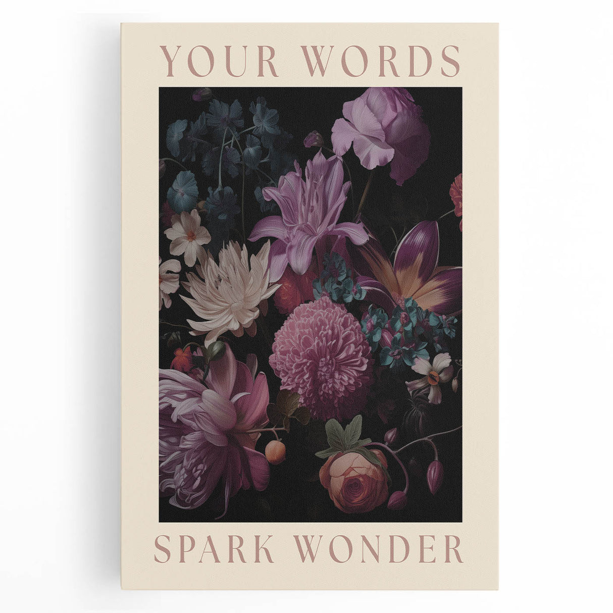 Electric Wall Art | 'Your Words Spark Wonder' Floral Canvas Decor