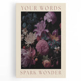 Electric Wall Art | 'Your Words Spark Wonder' Floral Canvas Decor