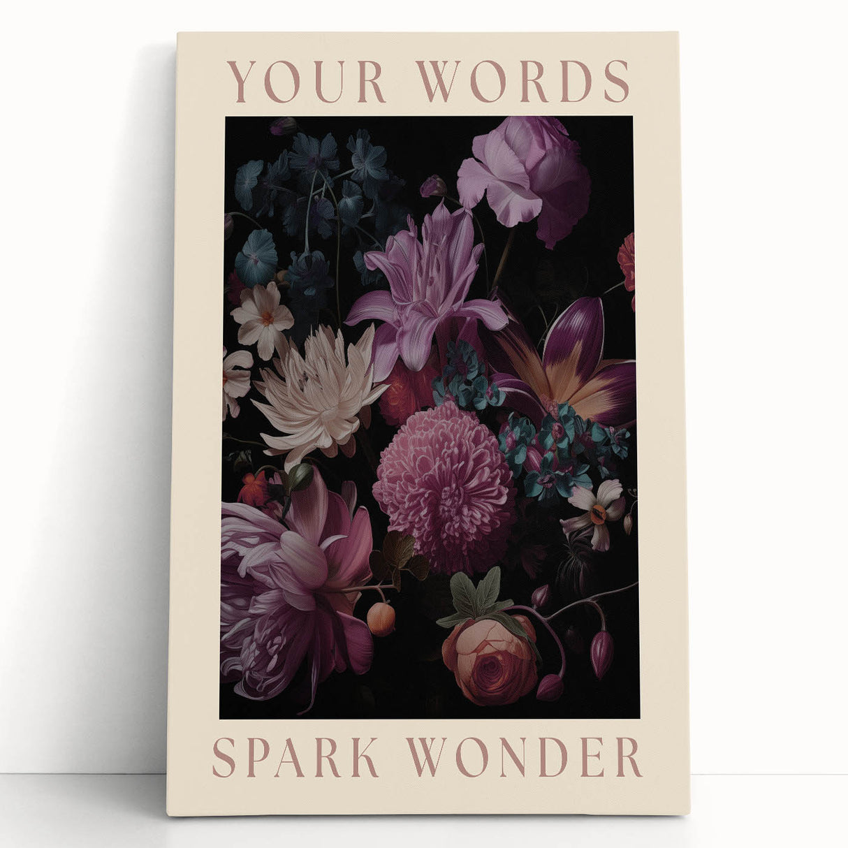 Electric Wall Art | 'Your Words Spark Wonder' Floral Canvas Decor