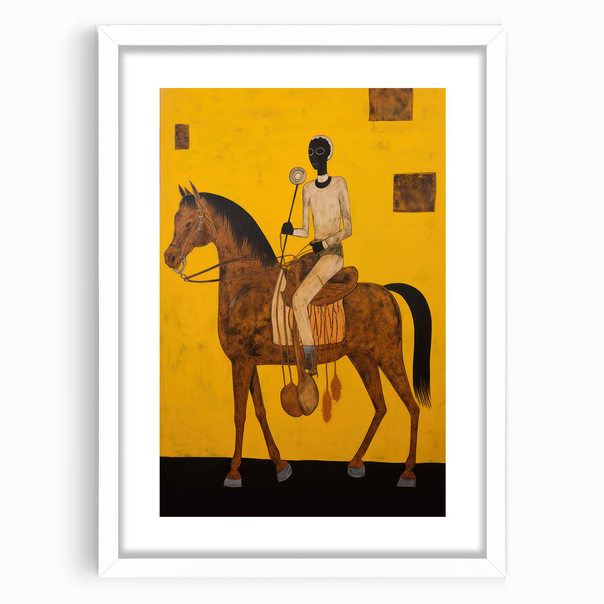Electric Rider Art - Bold Abstract Electric Painting - Yellow Canvas