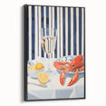 Modern Coastal Electric Art - Lobster and Lemon Canvas - Nautical Decor