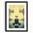 Surreal Electric Art - Mystical Cats and Figure Canvas - Dreamy Decor