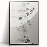 Monochrome Floral Electric Art - Black and White Canvas - Modern Decor