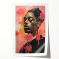 Abstract Portrait Electric Art: Modern Expressive Figure with Floral Motifs