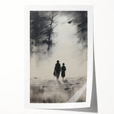 Electric Wall Art - Abstract Monochrome Walk Through Foggy Landscape
