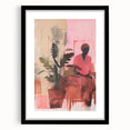 Abstract Electric Art Canvas - Vibrant Pink and Earthy Botanical Design