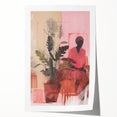 Abstract Electric Art Canvas - Vibrant Pink and Earthy Botanical Design