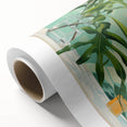 Electric Art Canvas - Fresh Green and Coral Botanical Abstract Design