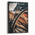 Rustic Wagon Wheel Close-Up Farmhouse Wall Art – Country Style Decor