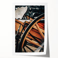 Rustic Wagon Wheel Close-Up Farmhouse Wall Art – Country Style Decor