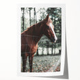 Farmhouse Wall Art Horse by Fence Print | Rustic Country Animal Decor
