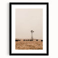 Farmhouse Wall Art – Windmill and Cattle in Field – Rustic Country Decor
