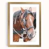 Country Horse Portrait Art - Rustic Farmhouse Wall Decor Print