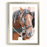 Country Horse Portrait Art - Rustic Farmhouse Wall Decor Print