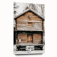 Rustic Wooden Cabin Wall Art | Farmhouse Winter Decor with Snow