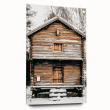 Rustic Wooden Cabin Wall Art | Farmhouse Winter Decor with Snow