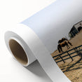 Farmhouse Wall Art Horses Grazing Print | Rustic Country Barn Decor