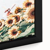 Farmhouse Wall Art – Bright Sunflowers with Rustic Windmill for Decor