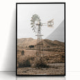Farmhouse Wall Art – Rustic Windmill in Desert Landscape for Country Decor