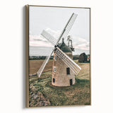 Farmhouse Wall Art – Classic Windmill in Rural Landscape for Rustic Decor