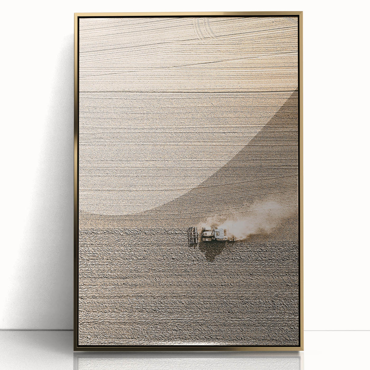 Farmhouse Wall Art: Rustic Field with Tractor, Country Style Decor