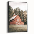 Farmhouse Wall Art: Red Barn in the Woods, Rustic Country Style Decor