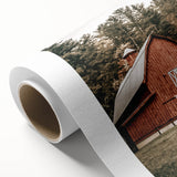 Farmhouse Wall Art: Red Barn in the Woods, Rustic Country Style Decor