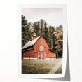 Farmhouse Wall Art: Red Barn in the Woods, Rustic Country Style Decor