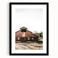 Farmhouse Wall Art: Red Barn with American Flag, Rustic Country Decor