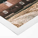 Farmhouse Wall Art: Red Barn with American Flag, Rustic Country Decor