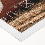 Farmhouse Wall Art: Classic Red Barn in Scenic Valley, Rustic Country Decor