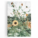 Farmhouse Wall Art: Bright Sunflowers in Bloom, Rustic Country Decor