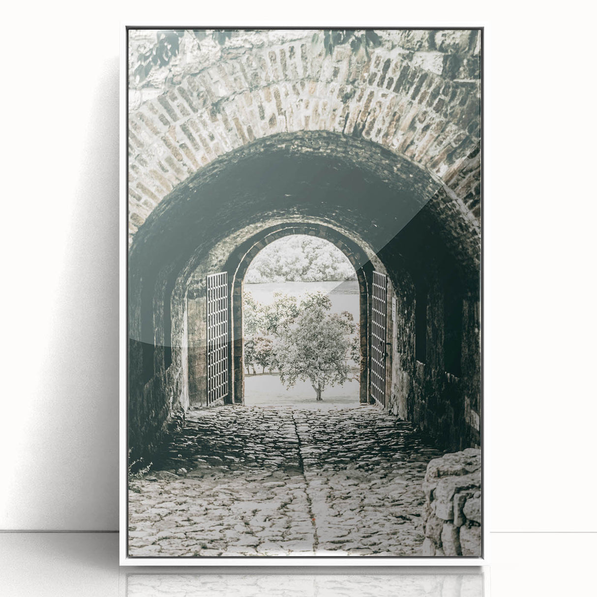 Farmhouse Wall Art - Historic Archway with Stone Path for Rustic Decor