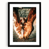 Heartfelt Horses Grazing Wall Art | Rustic Farmhouse Decor for Country Homes