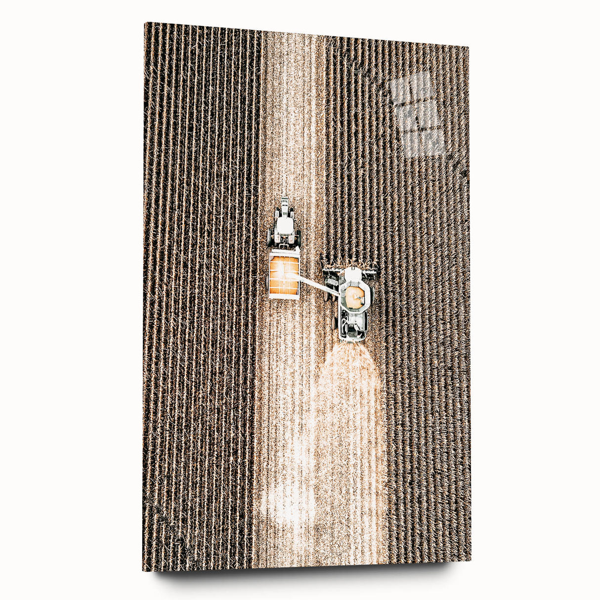 Aerial Tractor in Field Wall Art | Rustic Farmhouse Decor for Country Homes