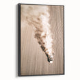 Aerial Farmhouse Wall Art of Harvesting Tractor - Rustic Country Decor