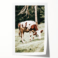 Farmhouse Wall Art – Grazing Cow in Pasture Print for Rustic Decor