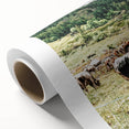 Farmhouse Wall Art – Mountain Valley with Grazing Cows Print for Rustic Decor