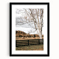 Farmhouse Wall Art – Countryside Hay Bales Field Print for Rustic Decor