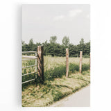 Farmhouse Wall Art – Rustic Fence and Gate Print for Country Decor
