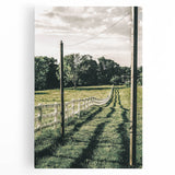 Farmhouse Wall Art – Winding Fence Print for Rustic Country Decor