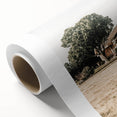 Farmhouse Wall Art – Tranquil Country Home under Oak Tree Print