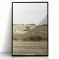 Farmhouse Wall Art - Vintage Country Home with Rolling Green Hills
