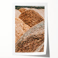 Farmhouse Wall Art - Rustic Close-Up of Hay Bales with Country Charm