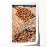 Farmhouse Wall Art - Rustic Close-Up of Hay Bales with Country Charm