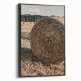 Farmhouse Wall Art - Rustic Hay Bale in Golden Field with Country Charm